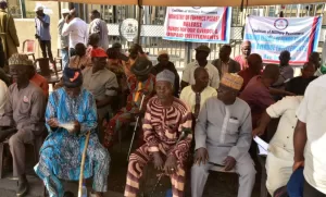 Military Pensioners Shut Down Finance Ministry In Abuja 