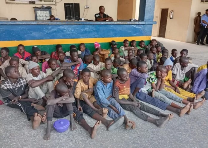 Police Arrested Suspected Human Traffickers With 59 Children In Abuja